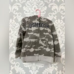 10/$25 • Osh Kosh Camo Print Zip Sherpa‎ Lined Hooded Sweatshirt